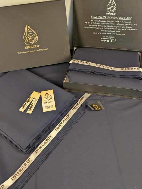 Navy Blue Premium Cotton Unstitched Shalwar Kameez